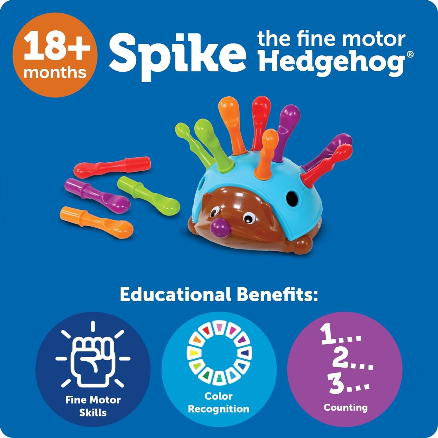 Spike the Fine Motor Hedgehog - Toddler Learning Toys, Fine Motor and Sensory Toys for Kids Ages 18+ Months, Montessori Toys