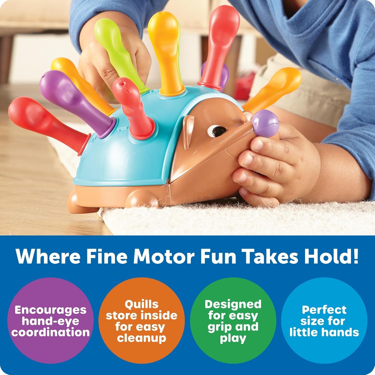 Spike the Fine Motor Hedgehog - Toddler Learning Toys, Fine Motor and Sensory Toys for Kids Ages 18+ Months, Montessori Toys